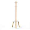 Umbra Modern Wood Pillar Stool and Coat Rack - White and Natural|Portemanteau et tabouret modernes Pillar de Umbra en bois - blancs et naturels