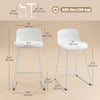 HOMCOM Modern Bar Stools Set of 2, PU Leather Upholstered Barstools, White