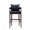 Ritz Mid-Century Modern Wood Upholstered Barstool in Black - Set of 2 | Tabouret de bar en bois rembourre Ritz style milieu du siecle, noir – Lot de 2