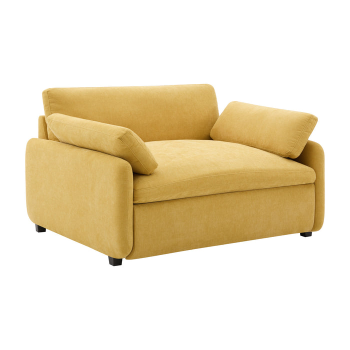 Olivia Oversized Accent Chair with Pillows,Yellow