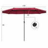 Costway 15FT Patio Double-Sided Umbrella Crank Outdoor Garden Market Sun Shade Wine
