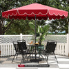 Costway 10 FT Patio Umbrella with Crank Tilt Adjustment Ruffles Vented Top 8 Ribs Red