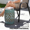 Outsunny 13" x 18" Outdoor Ceramic Garden Stool, Blue