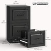 HOMCOM 2 Drawer File Cabinet with Lock, Vertical Filing Cabinet, Black