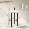 HOMCOM Bar Stools Set of 2, Sherpa Fleece Upholstered Barstools with Back