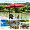 Costway 10x10 ft Patio Offset Cantilever Umbrella Aluminum 360° Rotation Tilt Wine