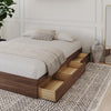 3-Drawer Storage Bed Frame, King|Walnut King Bed | Lit King tiroirs, Noyer
