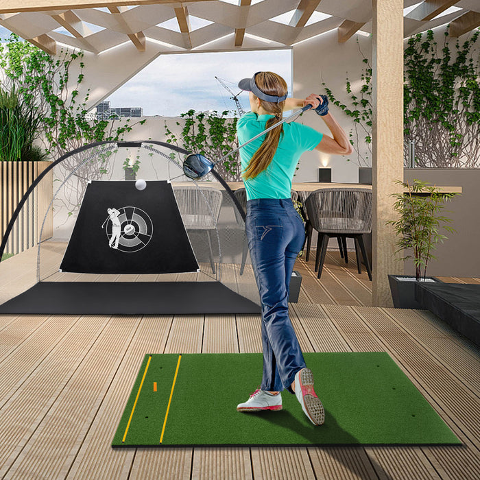 Costway 5 X 4 Ft Golf Hitting Mat Artificial Indoor Outdoor Turf Golf Training Mat 25 Mm