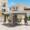 Outsunny 10 X 10 Ft Canopy Gazebo, Double Roof Outdoor Gazebo, Khaki