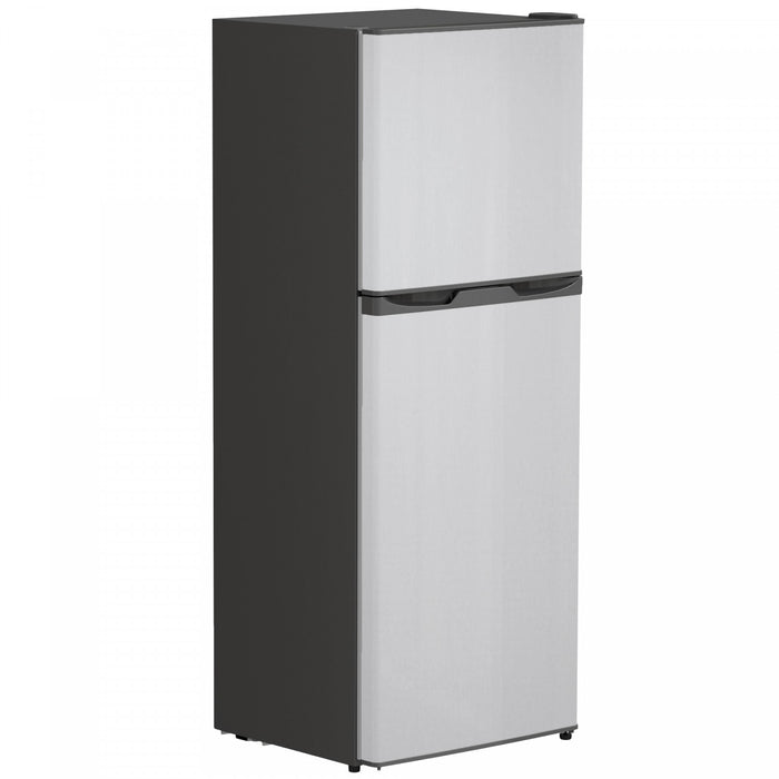 HOMCOM Mini Fridge with Freezer 4.6 Cu.Ft 2 Door Small Refrigerator Silver