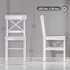 HOMCOM Farmhouse Wood Dining Chairs Set of 2 with Cross Back, White