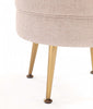 Bailey Mid-Century Modern Upholstered Accent Ottoman in Wheat - Set of 2 | Lot de 2 poufs d’appoint Bailey style milieu du siecle moderne, tissu ble