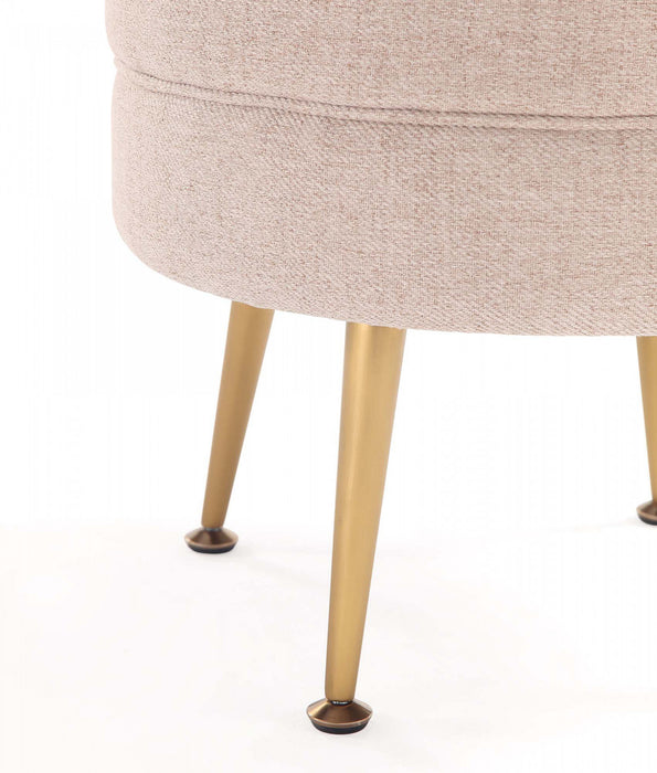 Bailey Mid-Century Modern Upholstered Accent Ottoman in Wheat - Set of 2