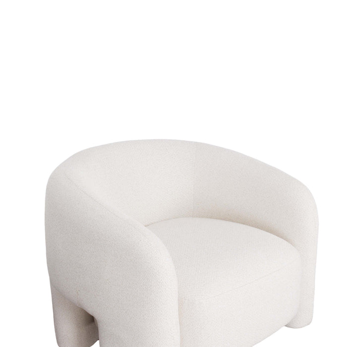 Sylvia Modern Glam Tweed Lounge Chair in Ivory - Set of 2