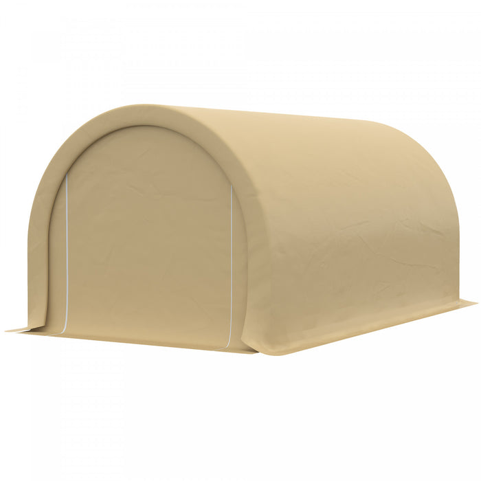 Outsunny 10' X 16' Carport Storage Tent Anti-uv Pe Portable Garage, Beige