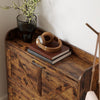 HOMCOM Narrow Shoe Cabinet 2 Flip Drawer Shoe Storage Cabinet, Rustic Brown