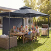 Outsunny Patio Gazebo Extendable Shade 126" x126", Dark Grey