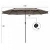 Costway 15FT Patio Double-Sided Umbrella Crank Outdoor Garden Market Sun Shade Coffee