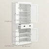 HOMCOM 72" Kitchen Pantry, Freestanding Storage Cabinet with Drawer, Cream