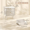 HOMCOM Modern Nightstand Set of 2, Bedside Table with 2 Drawers, White