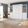 Bestar Versatile Queen Murphy Bed and Two Closet Organizers with Doors (115 W) - White|Grand lit escamotable Versatile de Bestar de 115 po (L) avec 2 organisateurs de garde-robe et portes - blanc