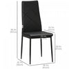 HOMCOM 4-Pieces Dining Chairs, Accent Chair w/ Upholstery Seat Steel Legs