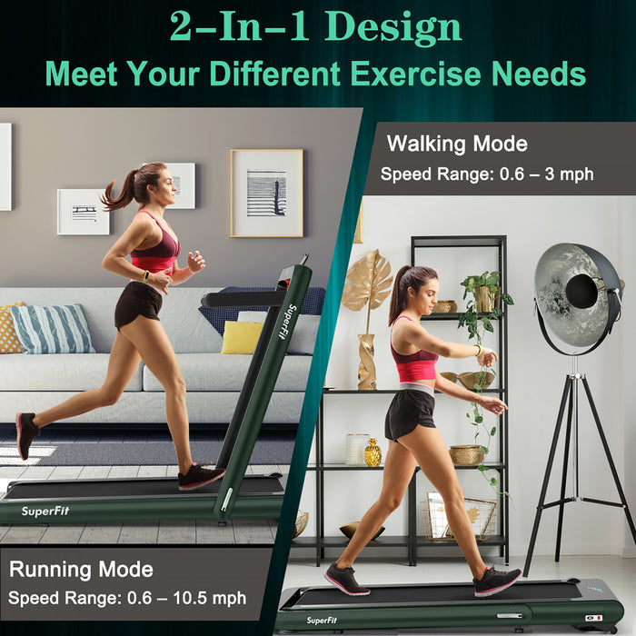 Superfit 4.75hp 2 In 1 Folding Home Treadmill With Remote App Control