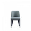 Gansevoort Modern Wood Vegan Leather Dining Chair in Pewter - Set of 4 | Chaise de salle a manger moderne Gansevoort en bois et cuir vegetalien coloris etain - Lot de 4