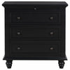 U_Style 27.6 Inch Painted Nightstand with Pull-Out Tray and 3 Drawers, Black | U_Style Table de Nuit Peinte 27.6 po avec Tiroir Coulissant et 3 Tiroirs, Noir
