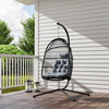Outsunny Hanging Egg Chair with Stand, Foldable Hammock Chair, Dark Grey