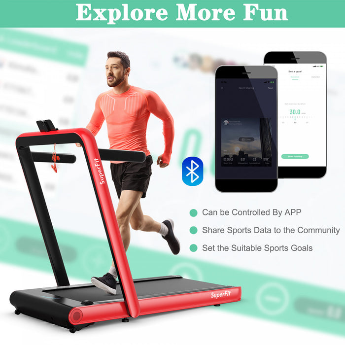 Superfit 4.75hp 2 In 1 Folding Treadmill W/remote App Control