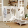 HOMCOM 56.9" 6 Panel Room Divider with Pegboard Display for Indoor White