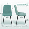 HOMCOM Dining Chairs Set of 4, Kitchen Chair with Metal Legs, Green