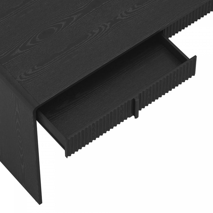 Novara Contemporary 60\" Writing Desk in Black (2-Drawer)