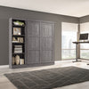 Bestar Pur Full Murphy Bed with Shelving Unit 84-Inch Wall Bed - Bark Grey|Lit double escamotable mural Pur de Bestar de 84 po avec tablettes - gris écorce