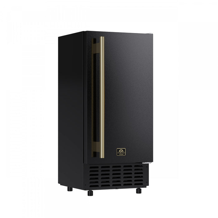 Forno Cristallo 15 Inch Freestanding/Undercounter Ice maker, 66.1 lbs, Black- FIMBI7307-15BLK Ice Maker