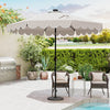 Costway 9.3 FT Solar Patio Umbrella Outdoor Market Sunshade with 24 LED Lights Ruffles Beige