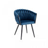 Hildy Accent Dining Arm Chair, Blue Velvet (set of 2) |  Chaise de salle à manger avec accoudoirs Hildy en velours bleu (ensemble de 2)