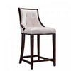 Fifth Avenue Traditional Wood Upholstered Counter Stool in Pearl White - Set of 2 | Tabouret de comptoir traditionnel en bois Fifth Avenue avec assise rembourree, blanc perle - Lot de 2