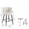 HOMCOM Bar Stools Set of 2, Counter Height Barstools with Back, Cream