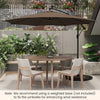 Costway 10FT Patio Solar-Lighted 112 LED Cantilever Offset Umbrella Crank Tilt Outdoor