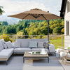 Costway 9 FT Cantilever Patio Umbrella Offset Hanging Umbrella with Vented Top for Poolside Brown