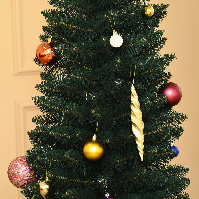 Homcom 6ft Artificial Pencil Christmas Tree With 380 Branch Tips