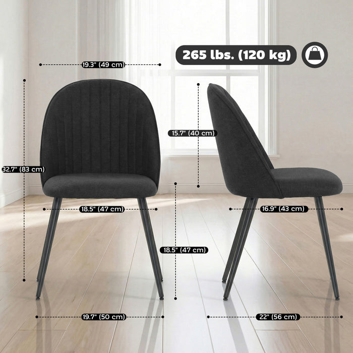 HOMCOM Set of 4 Modern Dining Chairs for Living Room, Black