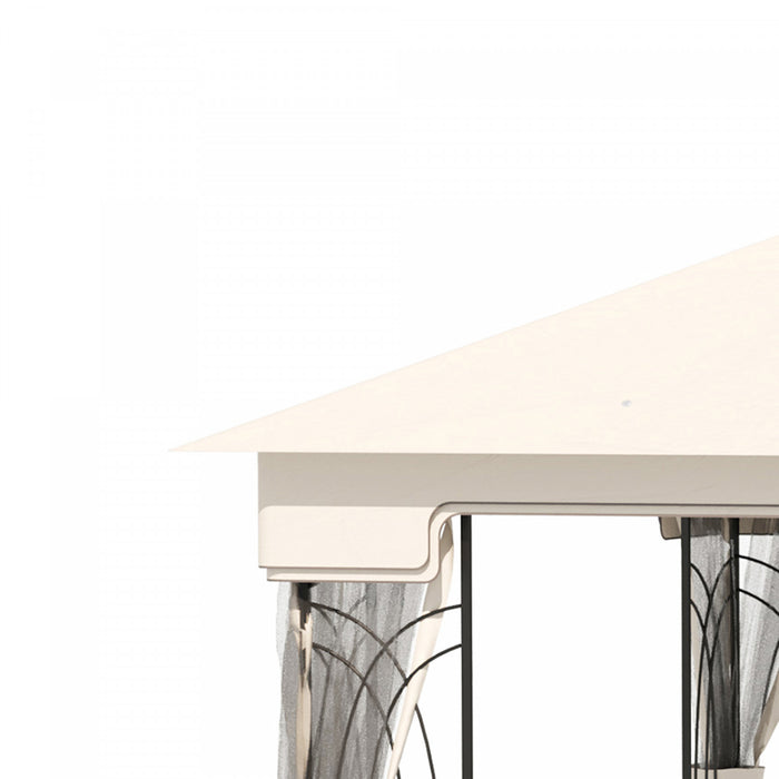 Outsunny 10'x10' Soft-top Patio Gazebo Deck Canopy, Cream