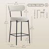 HOMCOM Modern Bar Stools Set of 2 27" Counter Height Barstools, Cream White