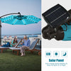 Costway 10 Ft Patio Solar LED Offset Umbrella 40 Lights Crank Base Turquoise