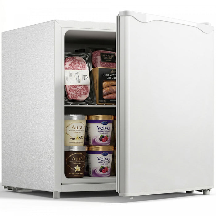 HOMCOM 1.1 Cubic Feet Compact Mini Freezer with Adjustable Temperature