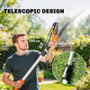 Outsunny 2-In-1 Manual Pole Saw, Hand Pruning Saw, Secateurs with Safety Lock, 6.5ft Aluminium Telescopic Pole Pruner with Sharp Blade for Palms, Shrubs, High Branches Trimming