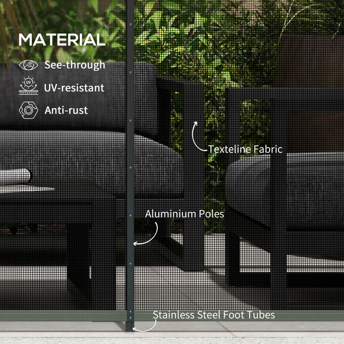 Outsunny Aluminium 4-Panel Swimming Pool Fence, 4' x 12', Black